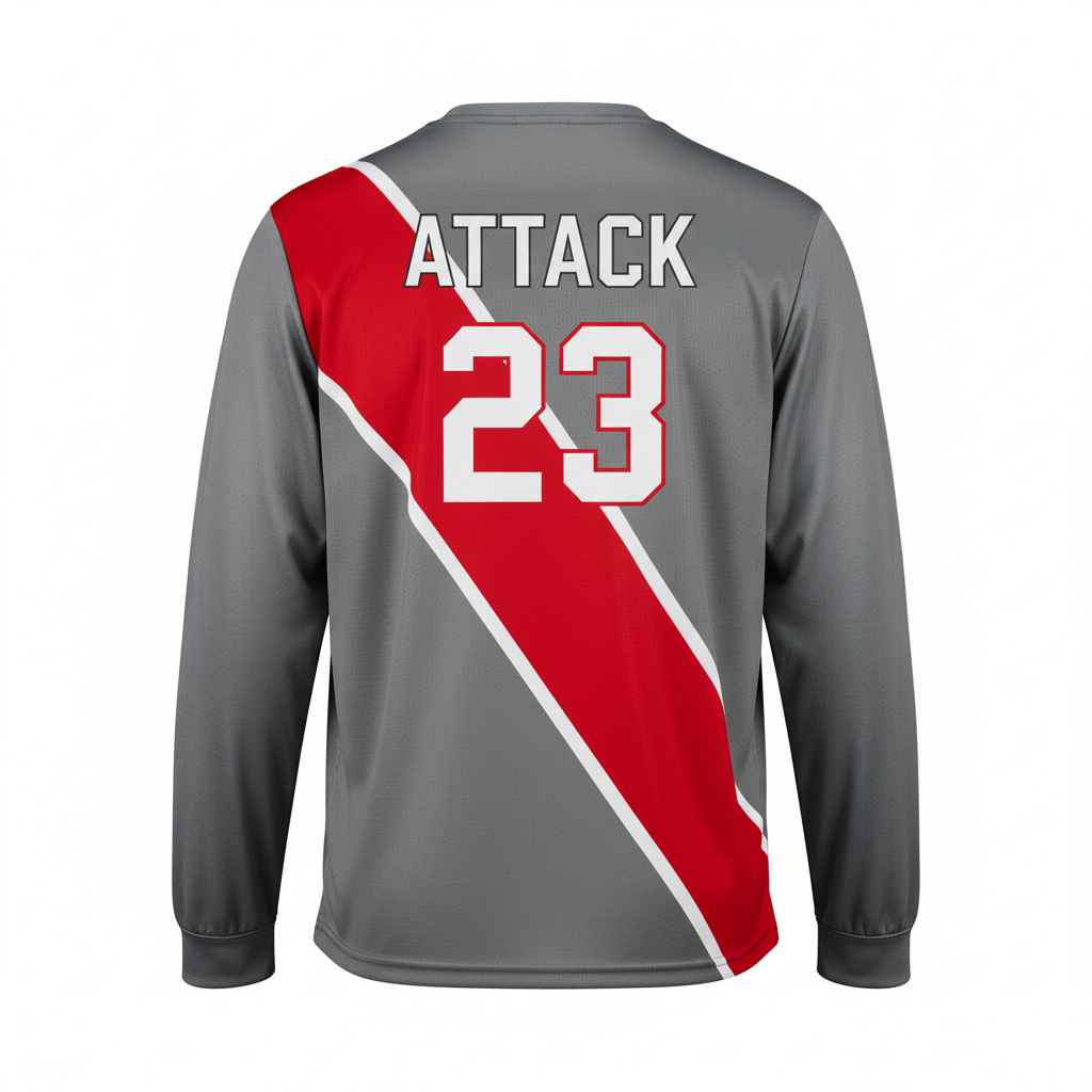 Custom Lacrosse Long Sleeve T-Shirt - Back View - HAMCO Sports Inc.