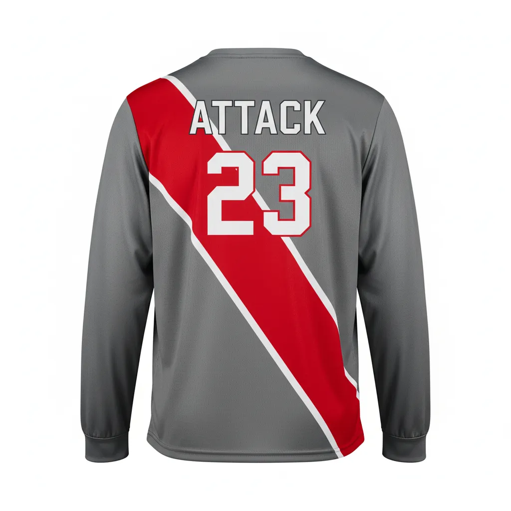 Custom Lacrosse Long Sleeve T-Shirt - Back View - HAMCO