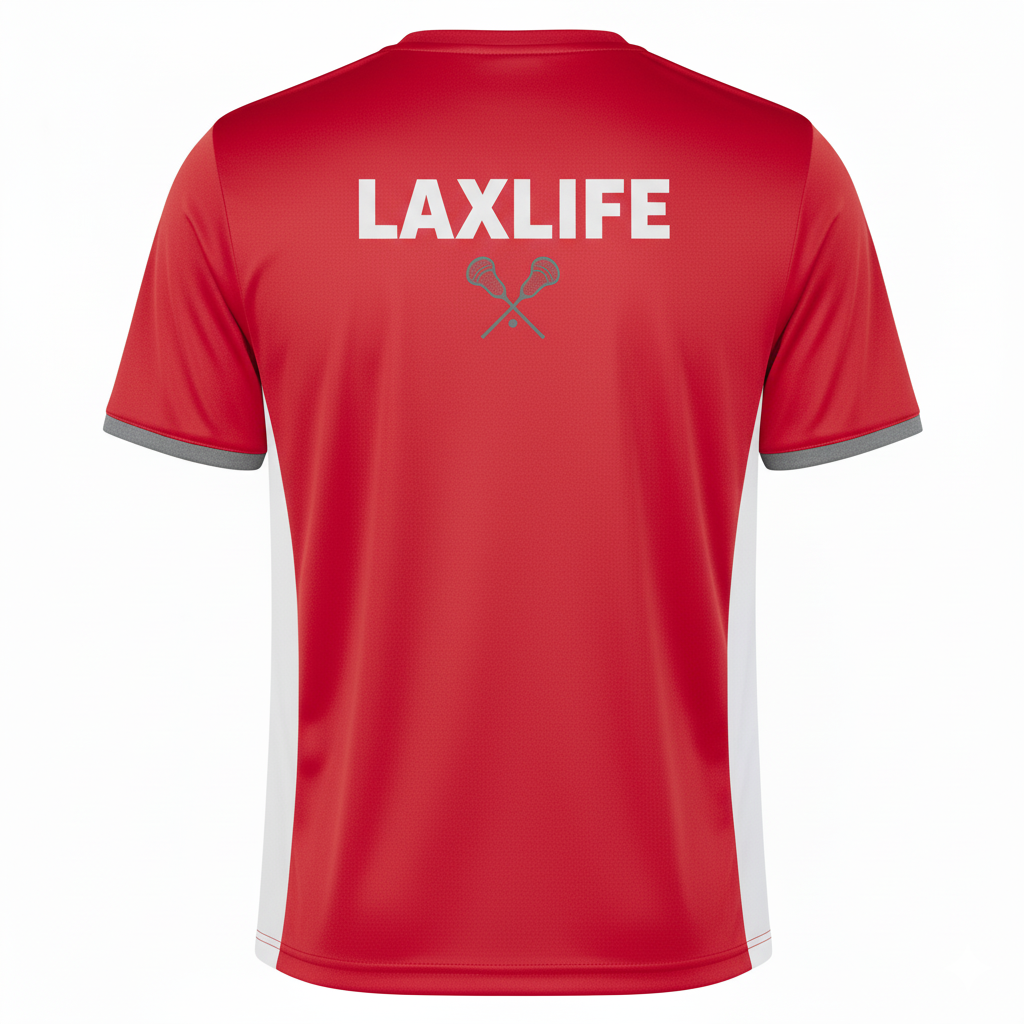 Custom Lacrosse Short Sleeve T-Shirt - Back View - HAMCO Sports Inc.