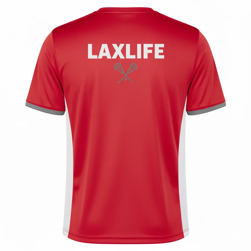 Custom Lacrosse Short Sleeve T-Shirt - Back View - HAMCO