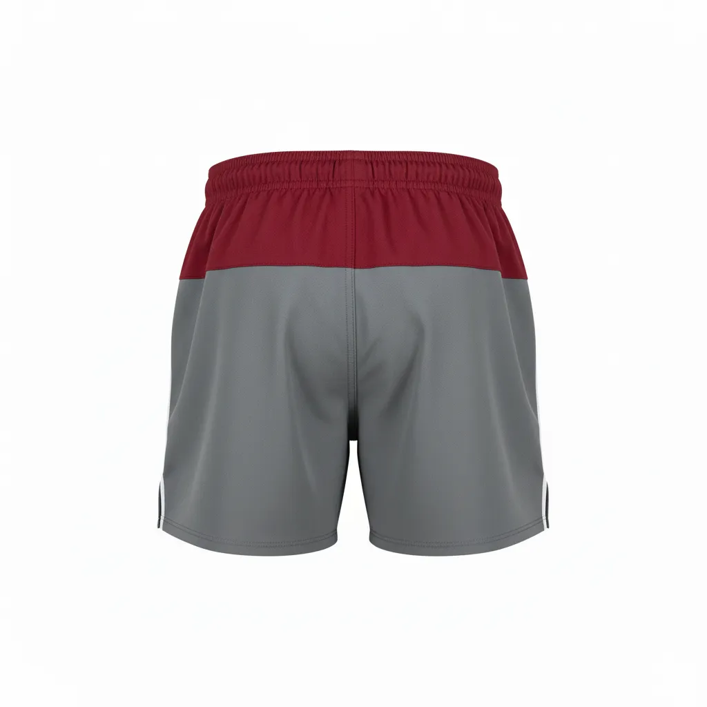 Custom Rugby Striped Band Shorts - Back View - HAMCO