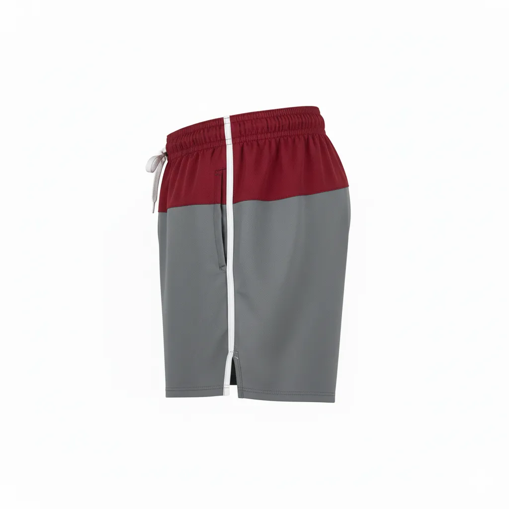 Custom Rugby Striped Band Shorts - Side View - HAMCO