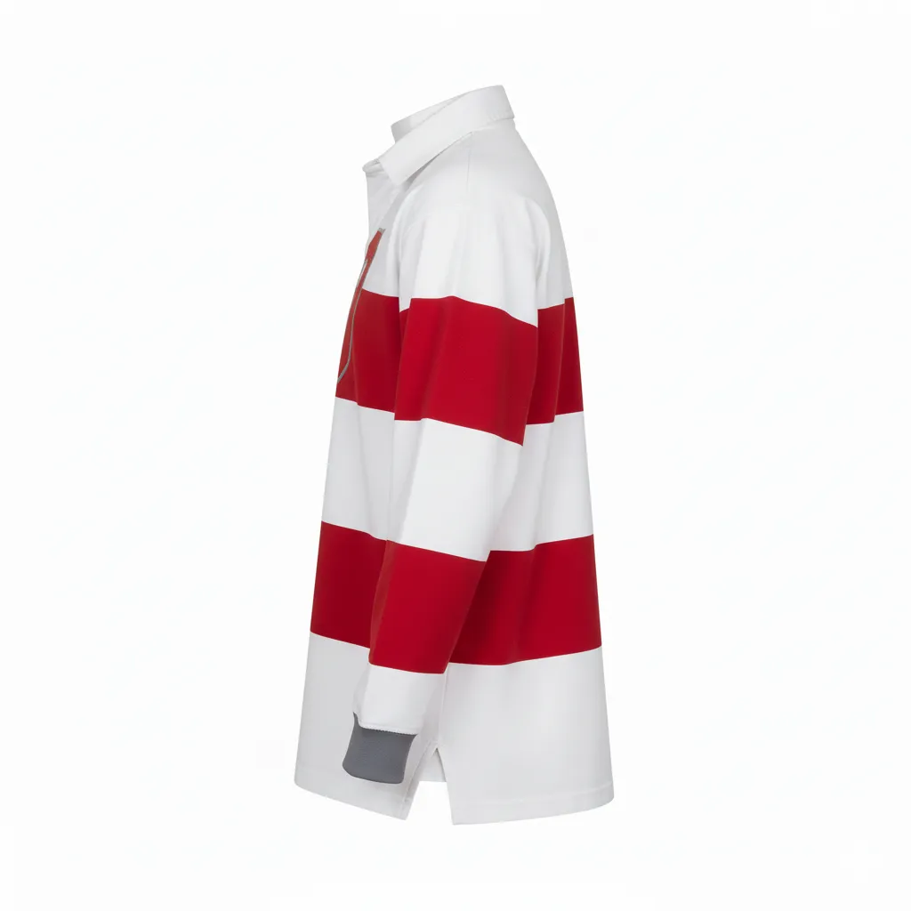 Custom Rugby Traditional Button Collar Jersey - Side View - HAMCO