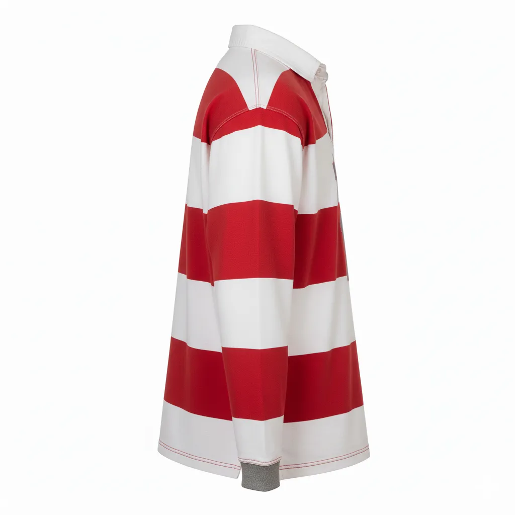 Custom Rugby Traditional 2-Button Collar Jersey - Side View - HAMCO