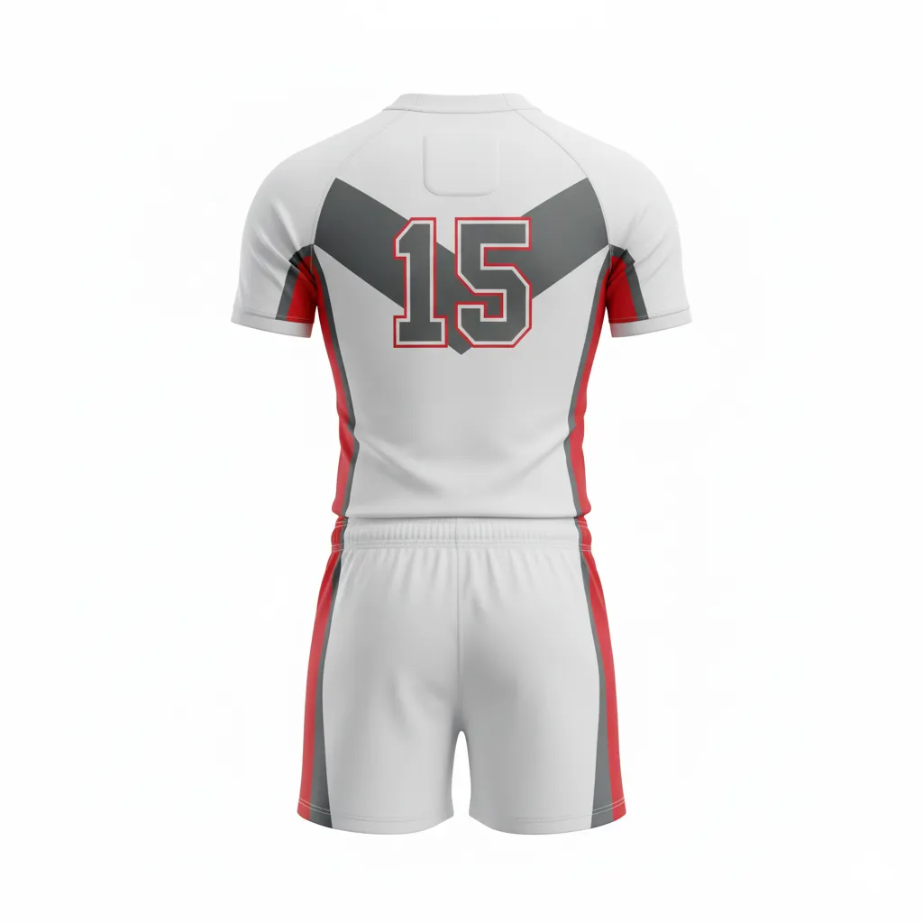 Custom Rugby V-Neck Uniforms - Back View - HAMCO