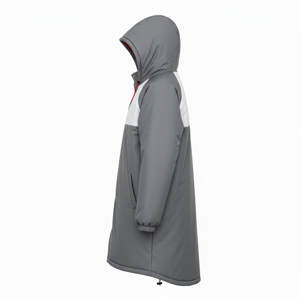 Custom Soccer Bench Jackets - Side View with Insulated Lining