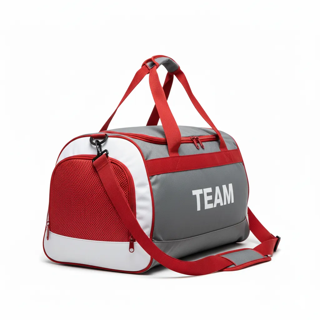 Custom Soccer Duffle Bags - Side View with Shoe Compartment