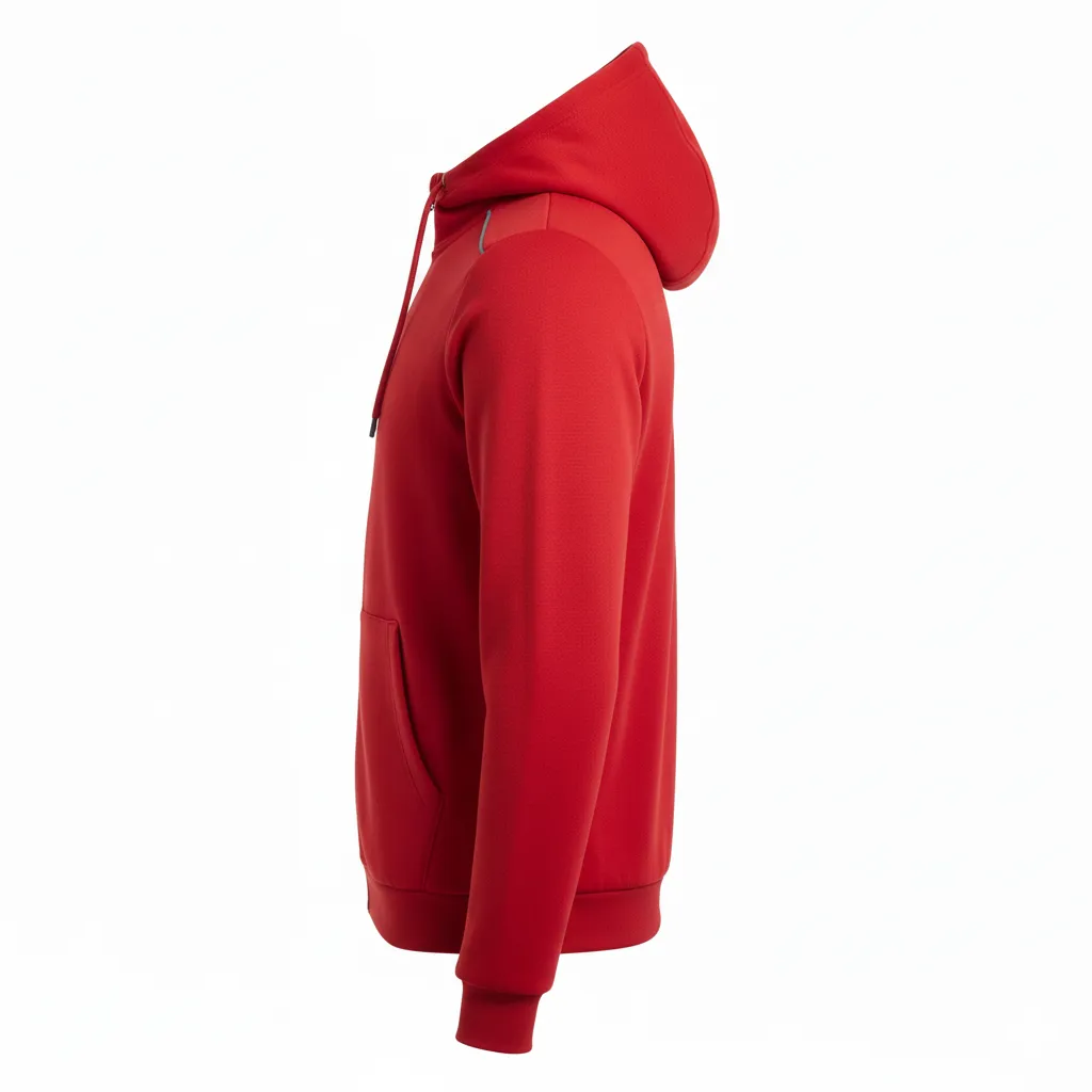 Custom Soccer Full Zip Hoodies - Side View with Zipper Detail