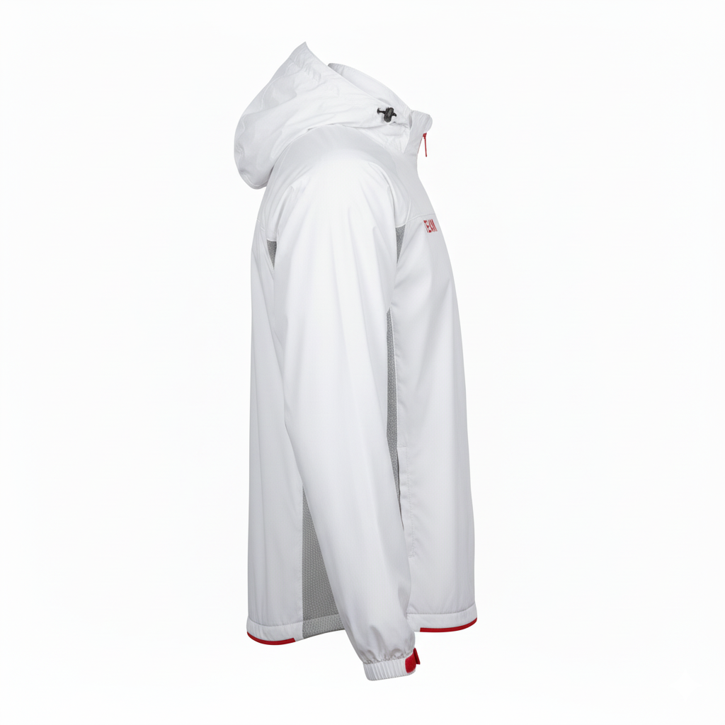 Custom Soccer Rain Jackets - Side View Showing Hood