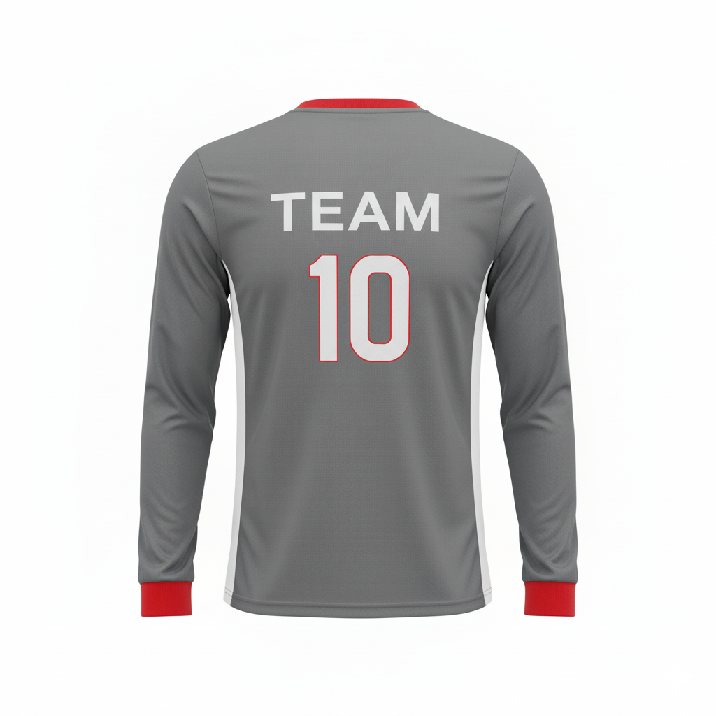 Custom Soccer Long Sleeve Training Shirts - Back View with Number