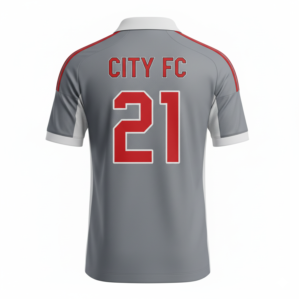 Custom Polo Style Soccer Jerseys - Back View with Number