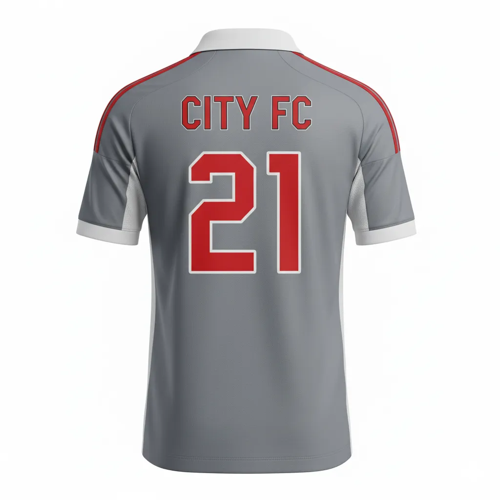Custom Polo Style Soccer Jerseys - Back View with Number