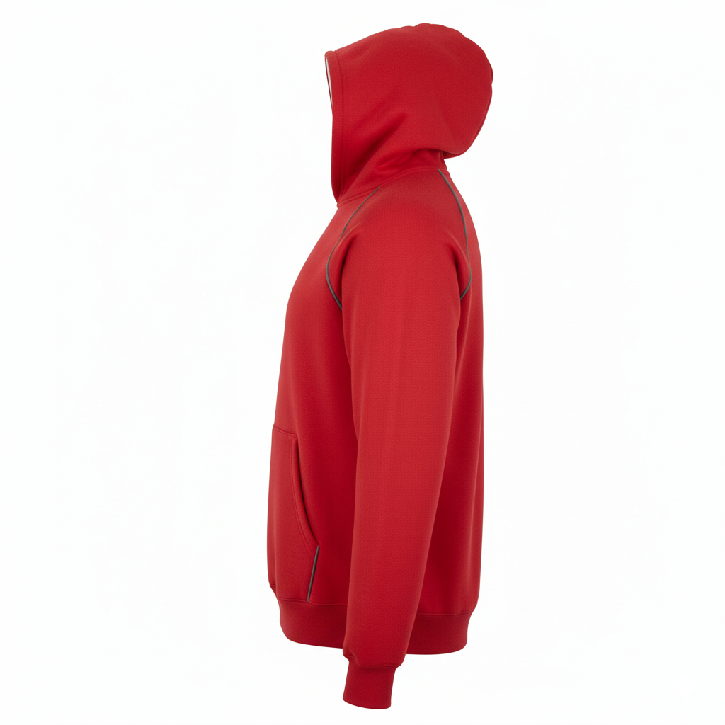 Custom Soccer Pullover Hoodies - Side View Showing Kangaroo Pocket