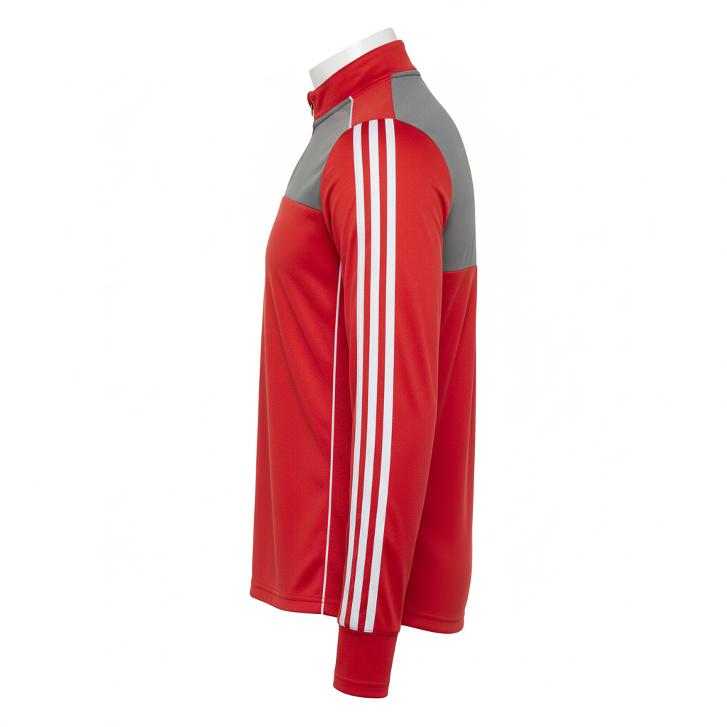 Custom Soccer Quarter Zip Training Tops - Side View Showing Zipper