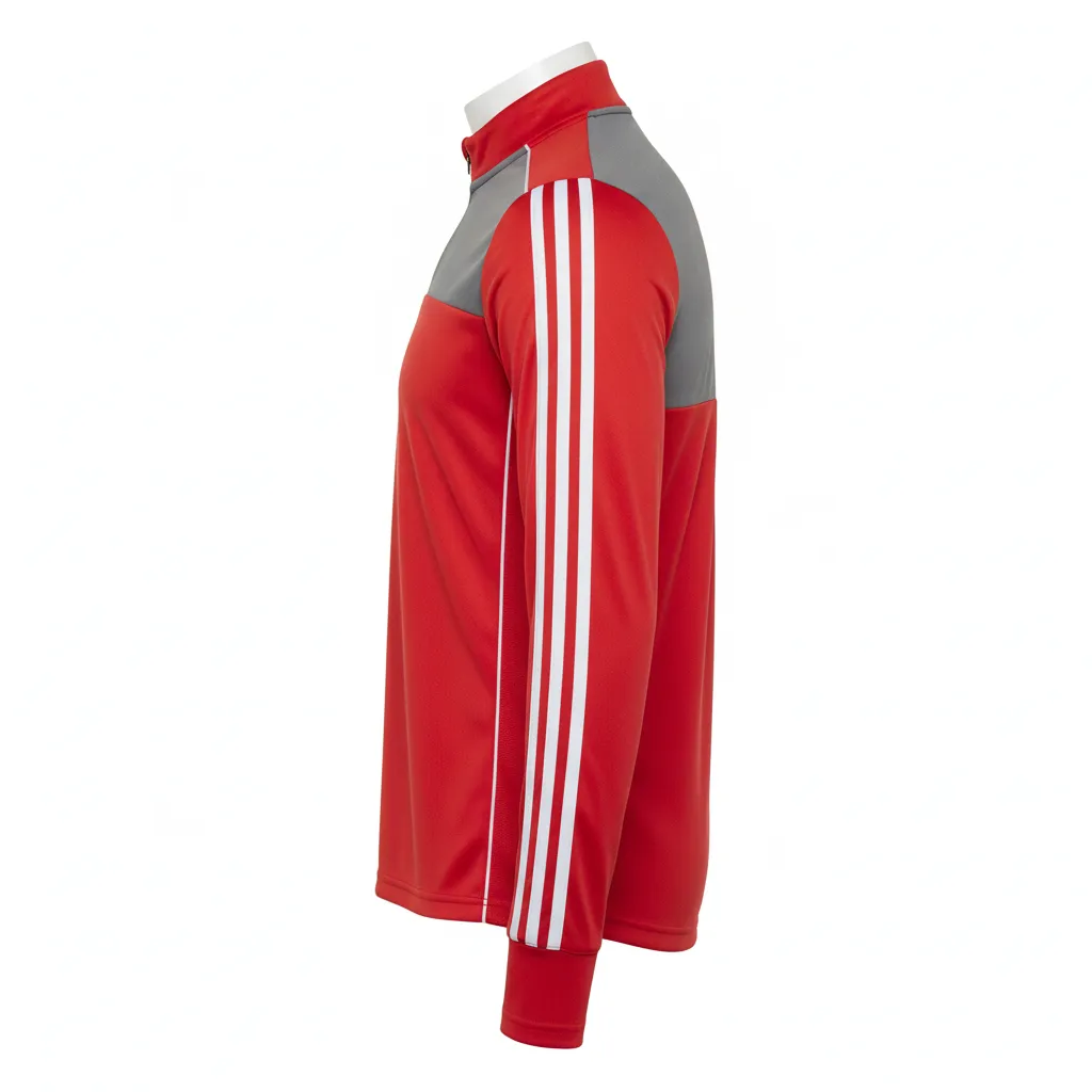 Custom Soccer Quarter Zip Training Tops - Side View Showing Zipper