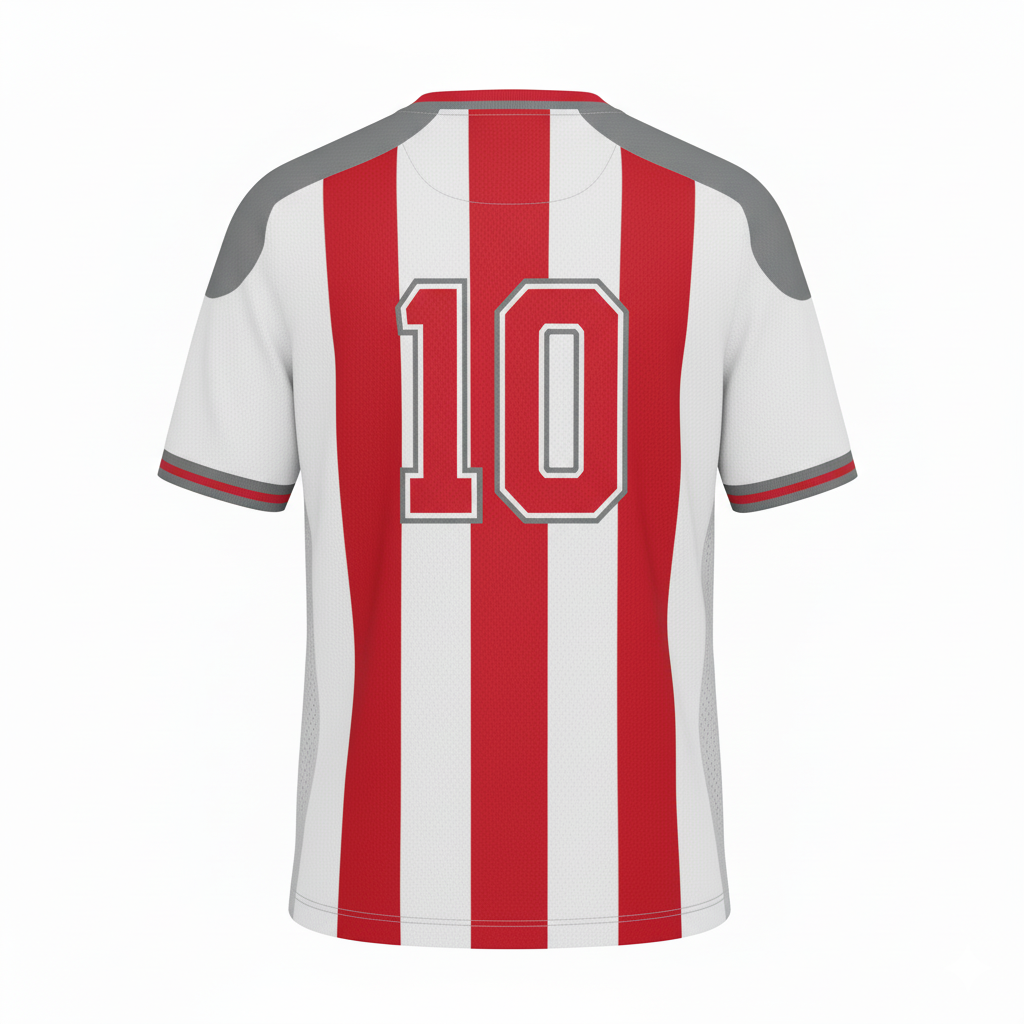 Custom Round Neck Soccer Jerseys - Back View with Number