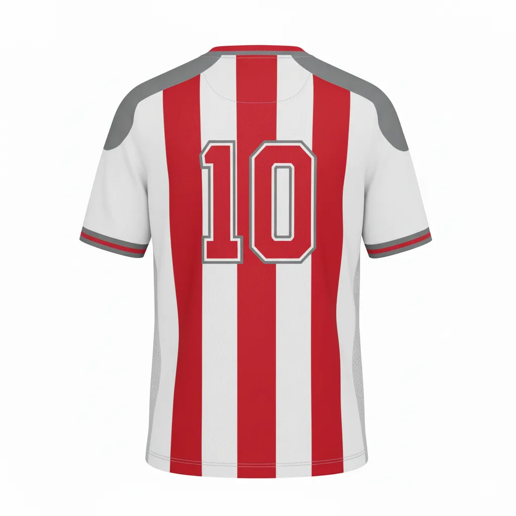 Custom Round Neck Soccer Jerseys - Back View with Number