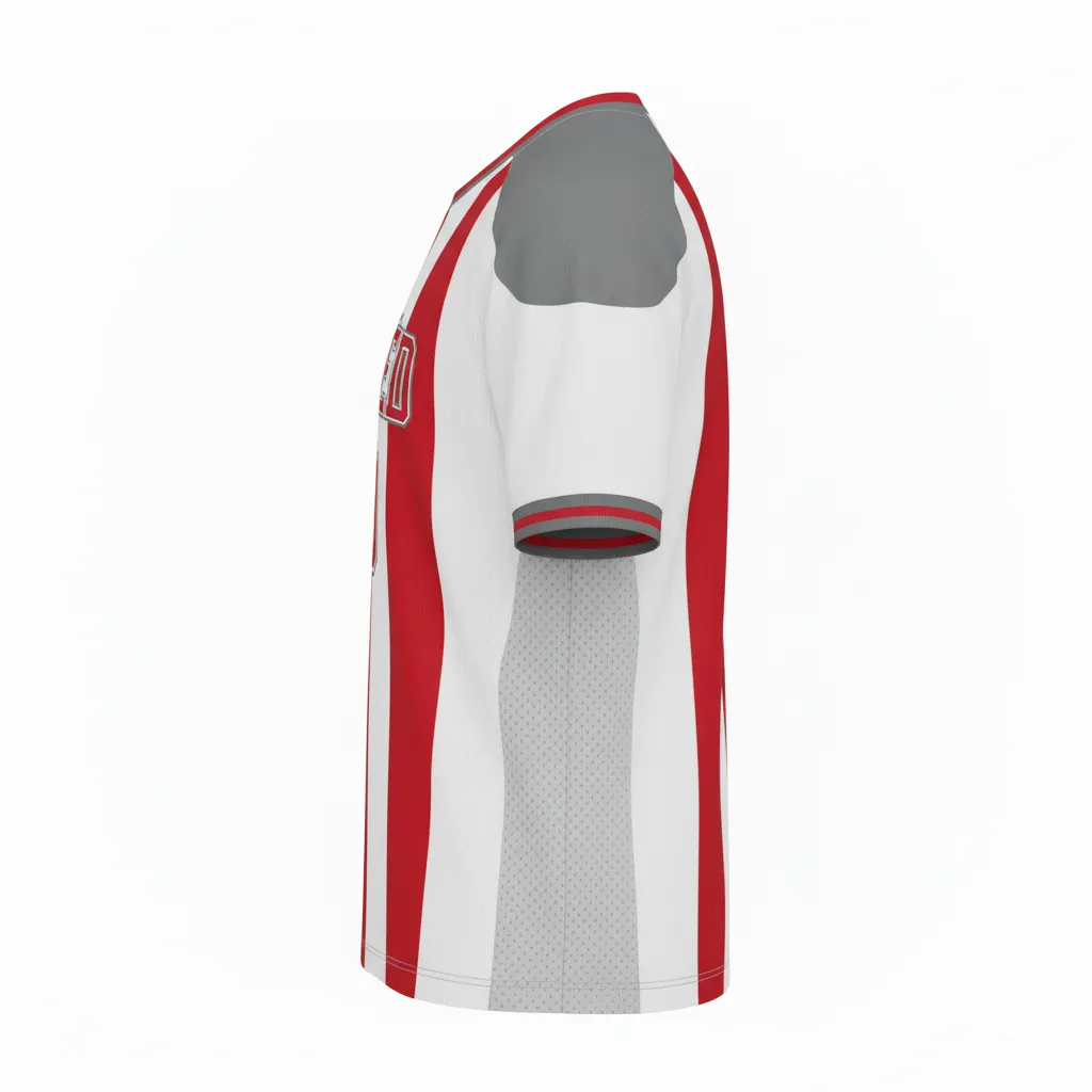 Custom Round Neck Soccer Jerseys - Side Profile View