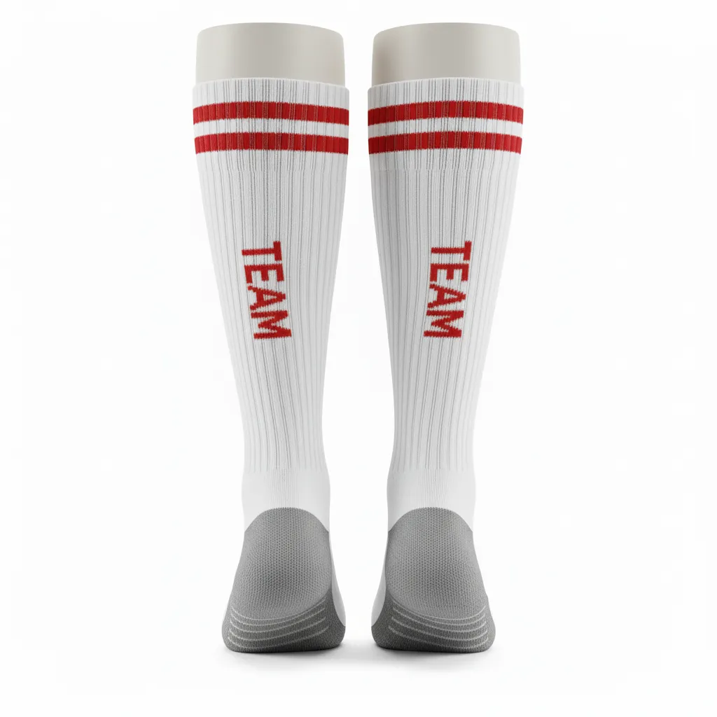 Custom Soccer Socks - Back View with Stripe Design