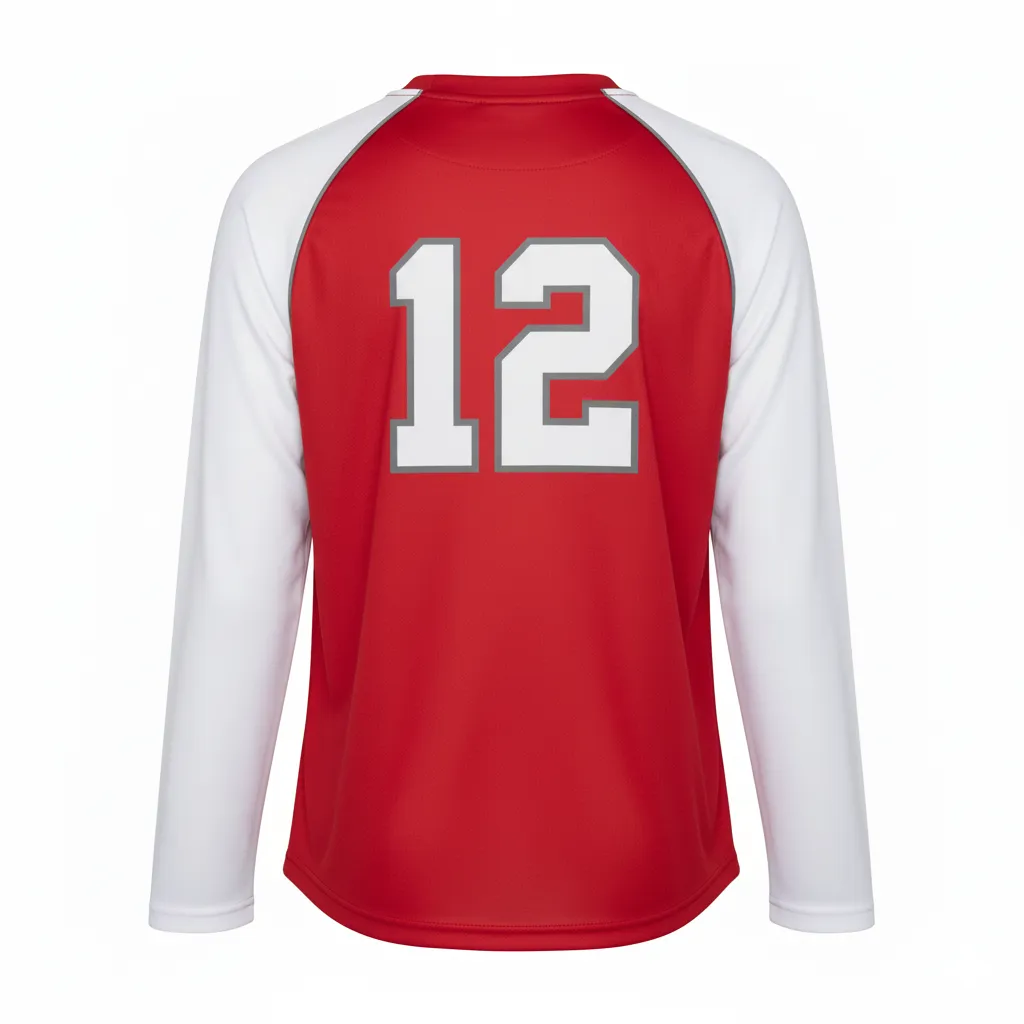 Custom Softball Long Sleeve Jersey - Back View - HAMCO