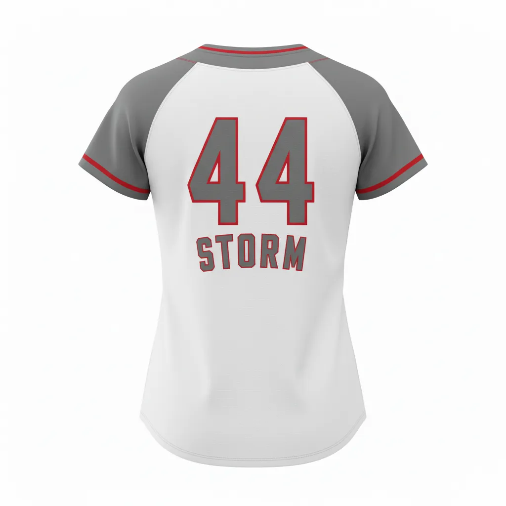 Custom Softball Round Neck Jersey - Back View - HAMCO