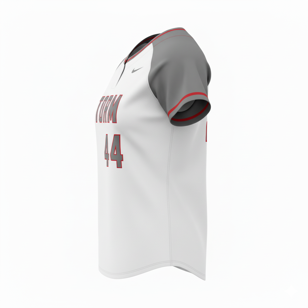 Custom Softball Round Neck Jersey - Side View - HAMCO Sports Inc.