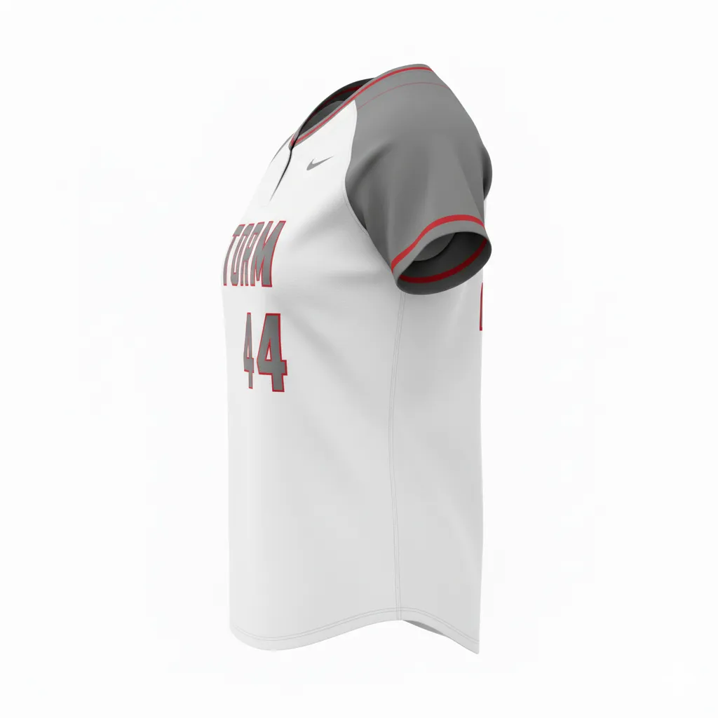 Custom Softball Round Neck Jersey - Side View - HAMCO