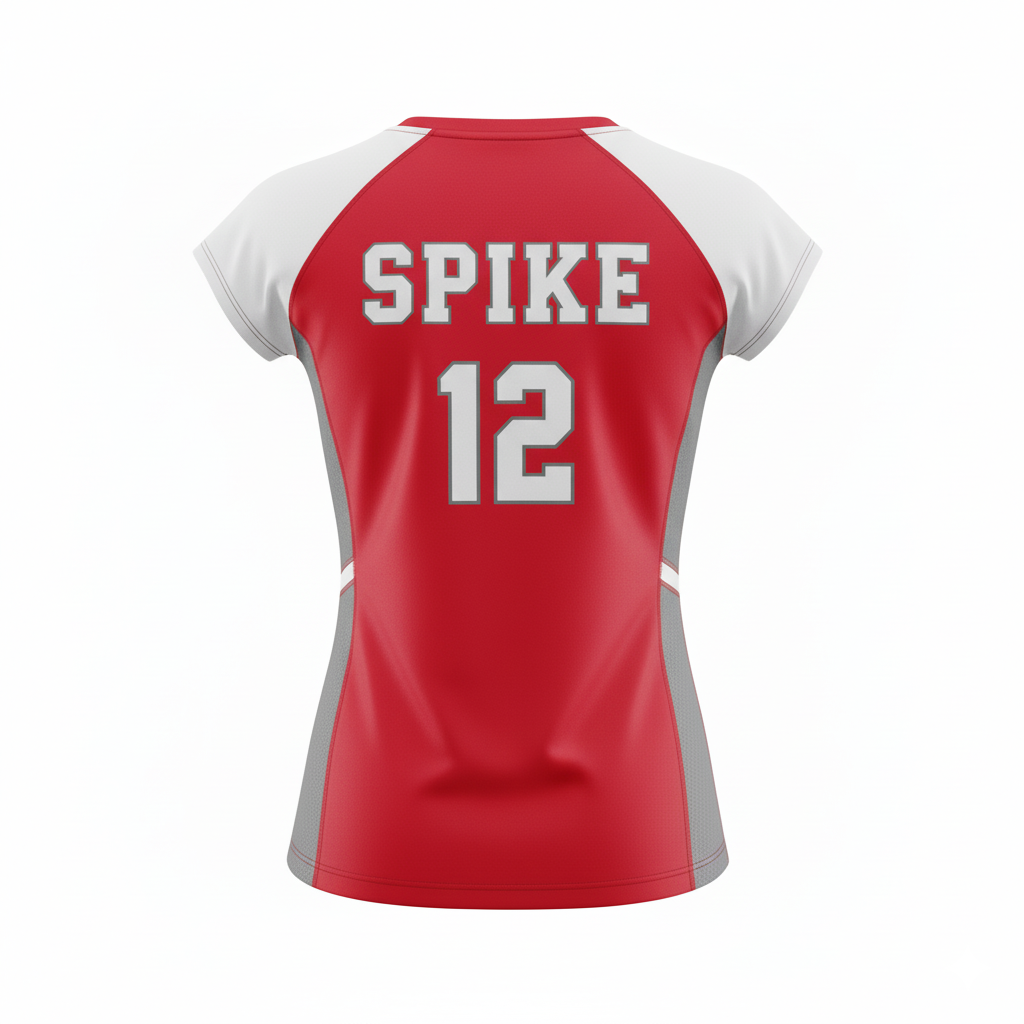 Custom Volleyball Crewneck Cap Sleeve Jersey - Back View - HAMCO Sports Inc.