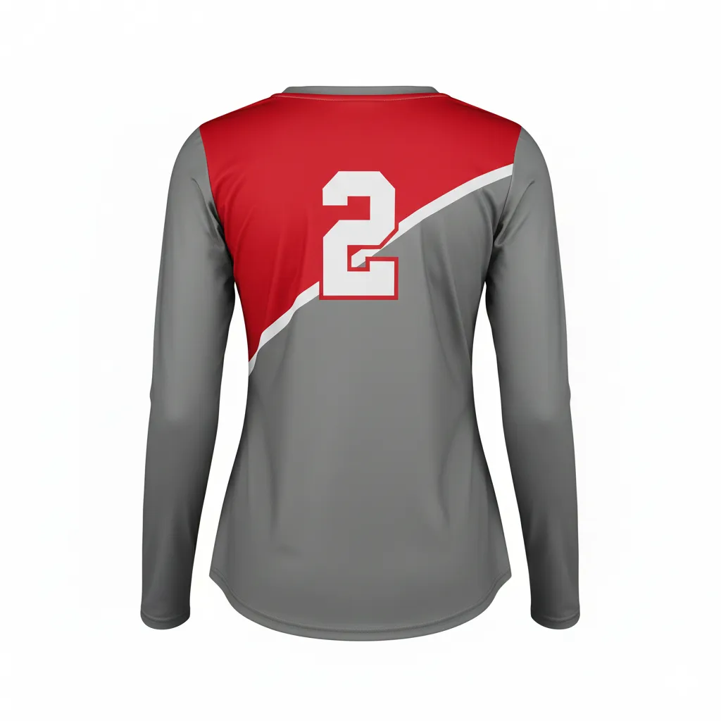 Custom Volleyball Long Sleeve T-Shirt - Back View - HAMCO