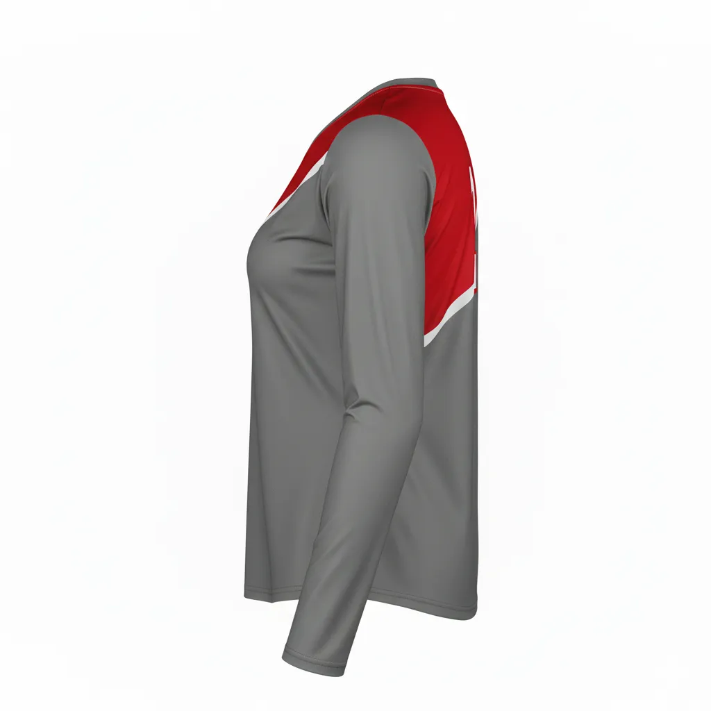 Custom Volleyball Long Sleeve T-Shirt - Side View - HAMCO