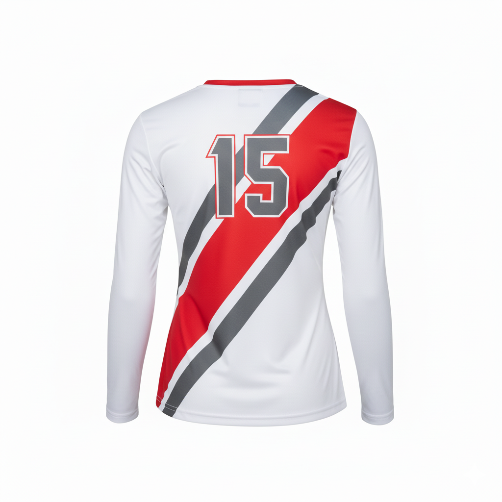 Custom Volleyball Long Sleeve Jersey - Back View - HAMCO Sports Inc.