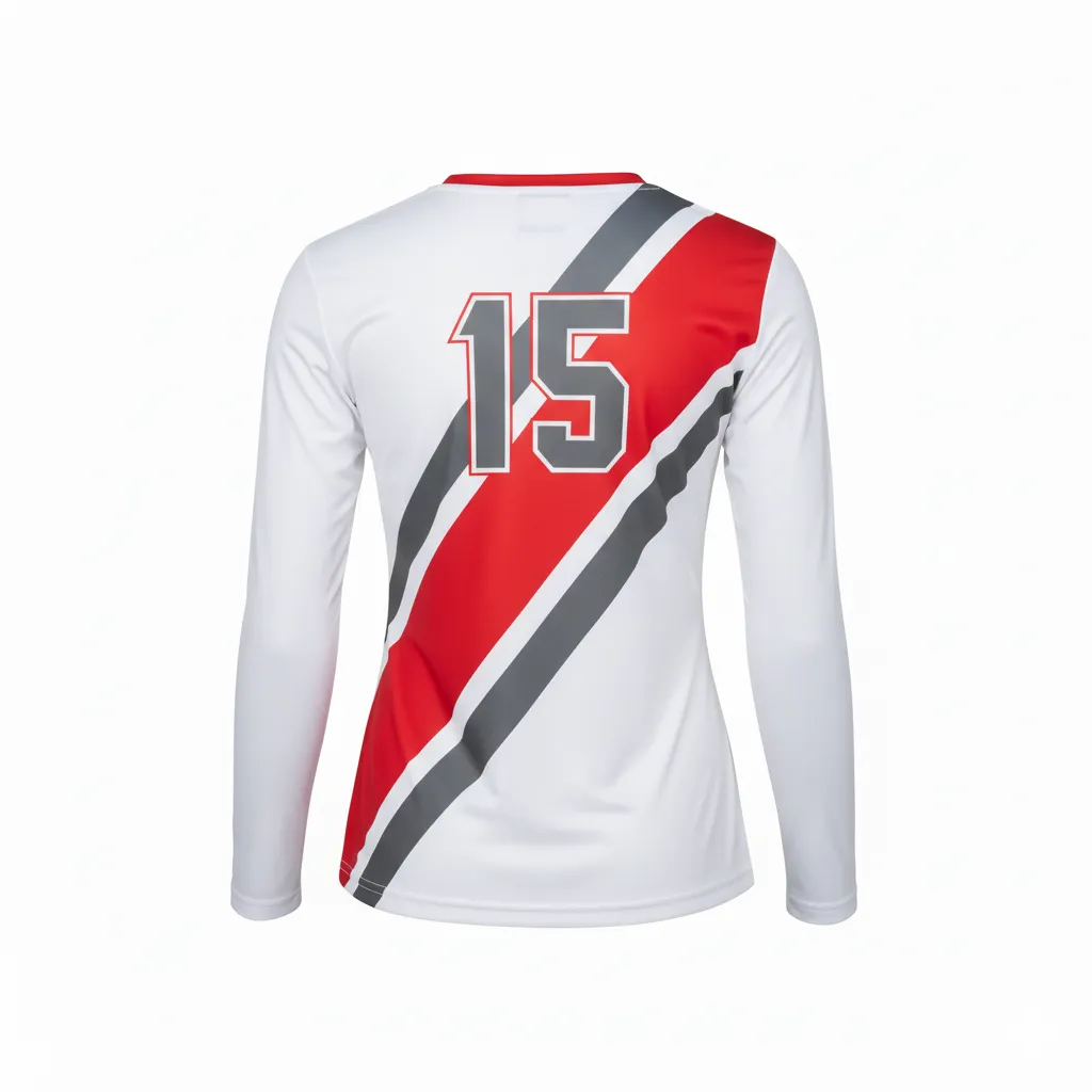 Custom Volleyball Long Sleeve Jersey - Back View - HAMCO