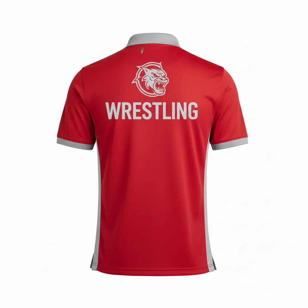 Custom Wrestling Performance Polo Shirt - Back View - HAMCO