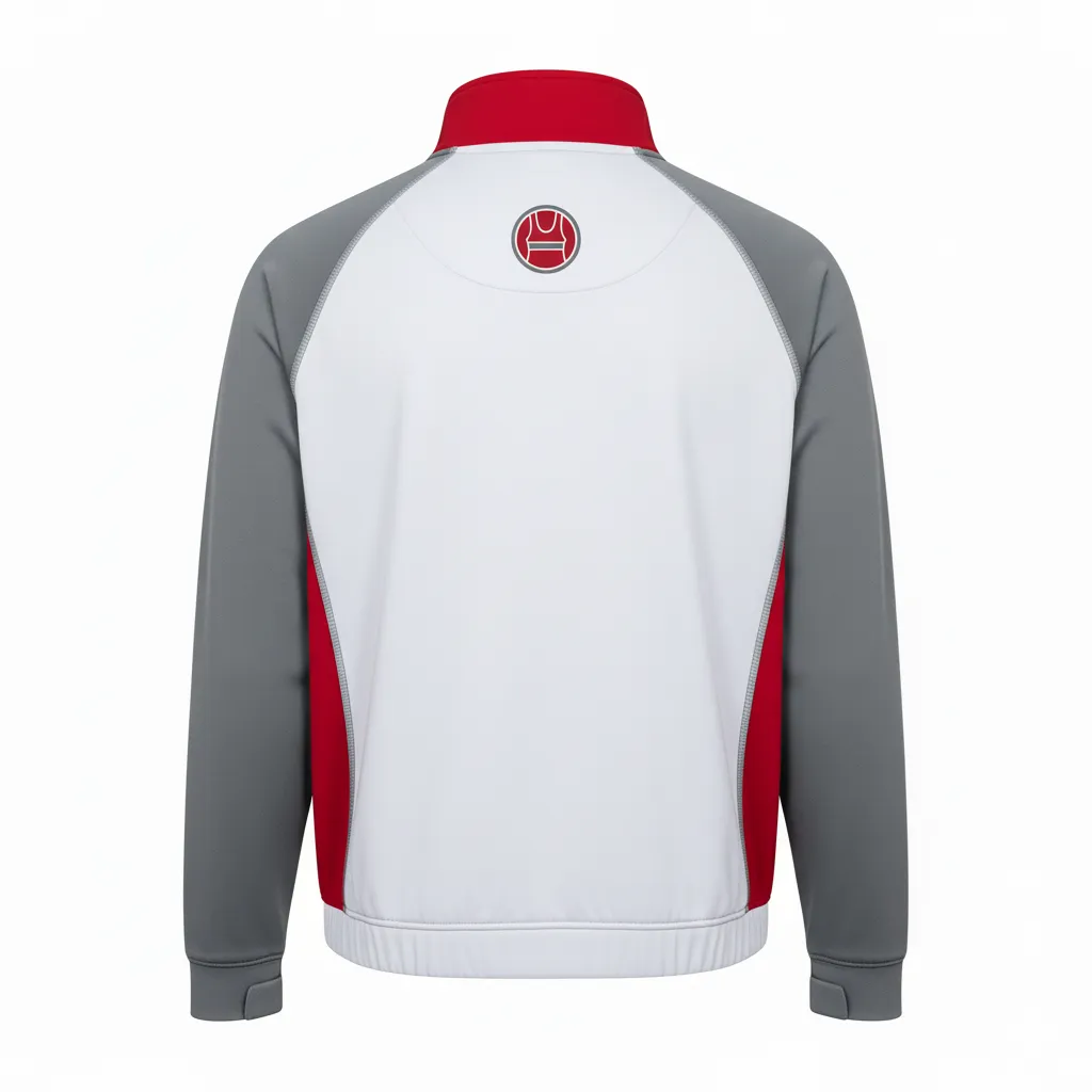 Custom Wrestling Quarter Zipper Warmup Jacket - Back View - HAMCO