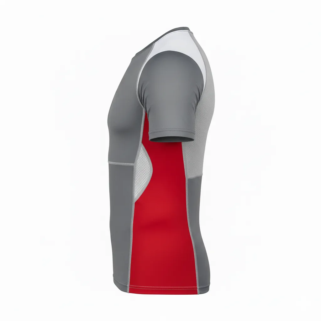 Custom Wrestling Short Sleeve Compression Shirt - Side View - HAMCO